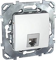 Розетка телефонная без рамки Schneider Electric Unica 1-м. RJ11 белый картинка